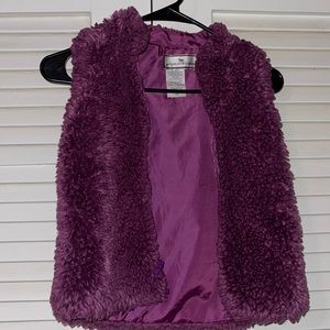 Plum Faux Fur vest. 6X